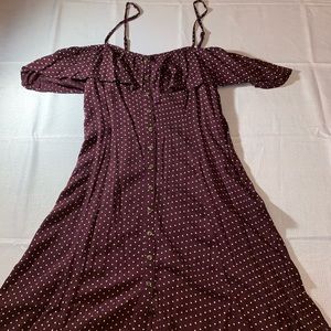 American Eagle polka dot button up dress